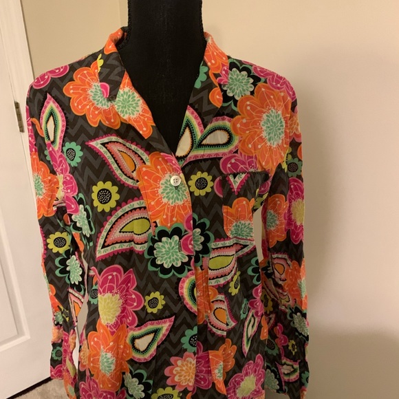 Vera Bradley Tops - Vera Bradley bright colorful button up